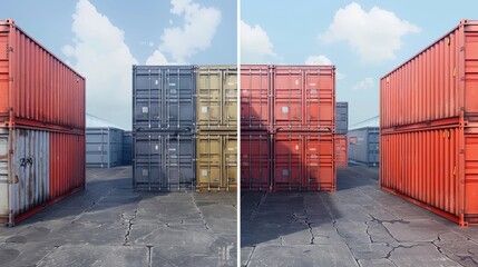 Wall Mural -  long shipping container