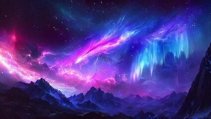 the comets iridescent tail creates a magical aurora in the sky enchanting all who witness its otherw