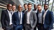 © CStock - Group of multiethnic businessmen standing together in an office environment, smiling confidently