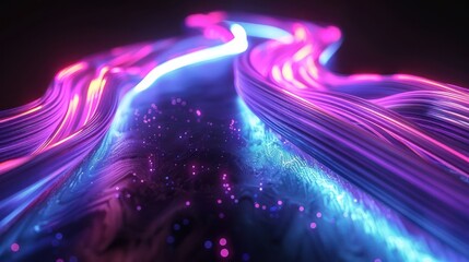 Wall Mural - Fiber optic technology bright light flow