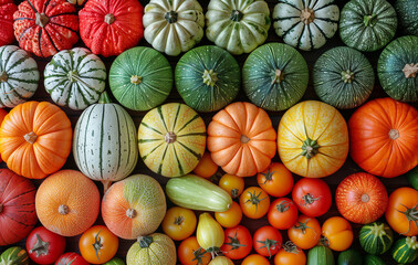 Poster - Colorful cute pumpkins collection