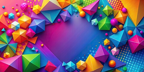 Wall Mural - Colorful abstract background with geometric shapes, abstract, vibrant, colors, patterns, design, texture, artistic, backdrop