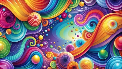 Wall Mural - Abstract background with colorful swirls and geometric shapes, abstract, background, design, vibrant, artistic, texture