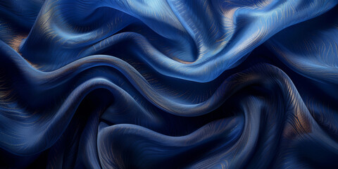 effect wave liquid design your space copy background elegant blue dark pleats soft wavy fabric shiny background texture satin silk blue dark background abstract blue black 