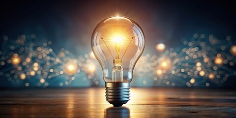Abstract concept of idea genesis with light bulb surrounded by creativity and innovation, innovation