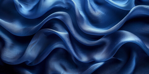 effect wave liquid design your space copy background elegant blue dark pleats soft wavy fabric shiny background texture satin silk blue dark background abstract blue black 
