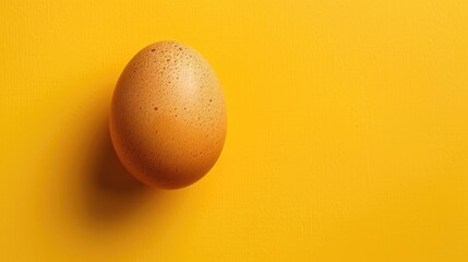 Wall Mural - Yellow Background with Space for Copy Featuring Chicken Egg