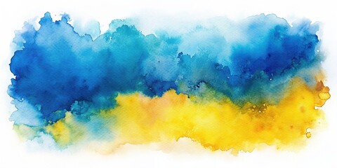 Wall Mural - Abstract watercolor background with shades of blue and yellow , watercolor, abstract, background, texture, blue, yellow, artistic