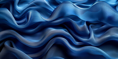 effect wave liquid design your space copy background elegant blue dark pleats soft wavy fabric shiny background texture satin silk blue dark background abstract blue black 