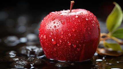 Wall Mural - side view of beautiful fresh red apple