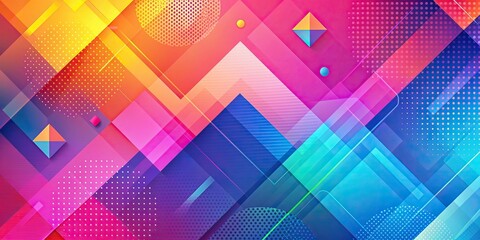 Wall Mural - Colorful geometric abstract background with trendy gradient patterns for posters, certificates, presentations