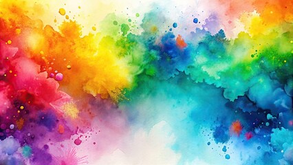 Wall Mural - Multicolored watercolor abstract background, watercolor, abstract, texture, vibrant, colorful, artistic, paint, design
