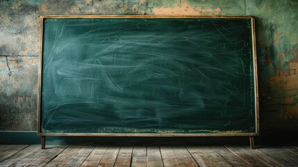Leinwandbilder - Green chalkboard with empty area in the background