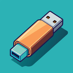 Leinwandbilder - USB symbol Web-based isometric depiction of a USB vector icon
