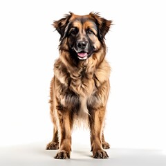 Wall Mural - Greek shepherd dog breed standing against white background, AI Generated