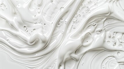 Poster - Abstract white liquid texture background with dynamic patterns and shapes, creating a smooth, artistic, and fluid visual experience.