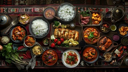 Traditional cuisine around the world top view