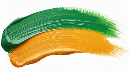 Sticker - Green and yellow oil paint brush stroke forming a dual colored design element