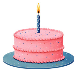 Sticker - PNG Colorful birthday dessert candle cake.