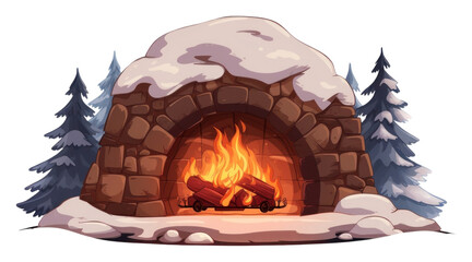 Poster - PNG Winter png fire fireplace hearth.