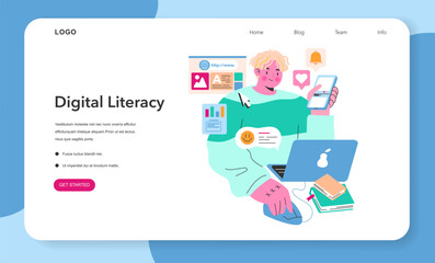 Poster - content creation. Flat Vector Illustration