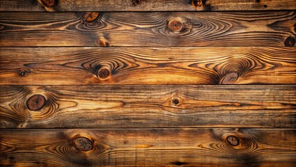 Wall Mural - Rustic wooden plank surface featuring prominent knots and natural imperfections with warm brown tones and subtle grain patterns in a distressed, vintage aesthetic.