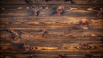 Wall Mural - Richly grained dark wood texture with subtle knots and faint scratches, perfect for interior and exterior design projects requiring rustic elegance and sophistication.