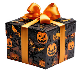 Sticker - PNG Gift box halloween birthday jack-o'-lantern