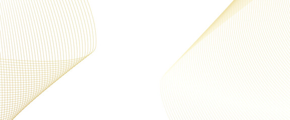 Poster - Vector gold wavy technology curve lines on transparent background with wave element for design, digital frequency track equalizer, stylized line.