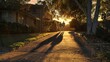 © laliz - Golden Hour Romance Couple's Silhouette at Dream Home Viewing