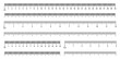 © stoker - Measuring charts with 30 centimeters, 12 inches. Horizontal scale with 6 inch and 15 centimeter markup and numbers. Rulers Inch and metric rulers template.