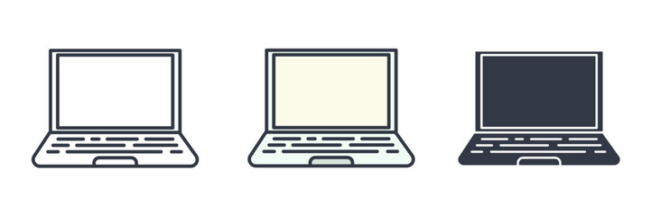 Laptop Icon symbol vector illustration isolated on white background