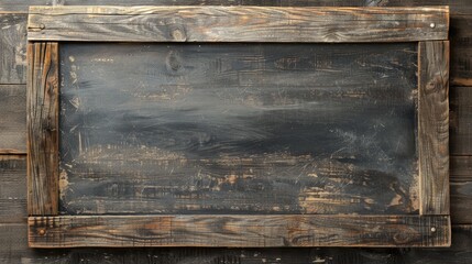Leinwandbilder - Vintage back to school wood template with shabby blackboard like background