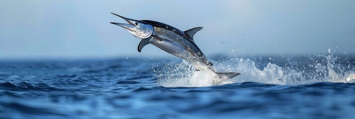 A Blue Marlin Leaps From the Ocean's Depths