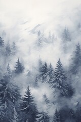 Wall Mural - Swiss Serenity Intricate Foliage in Atmospheric Portraits of Snowy Forest.jpeg