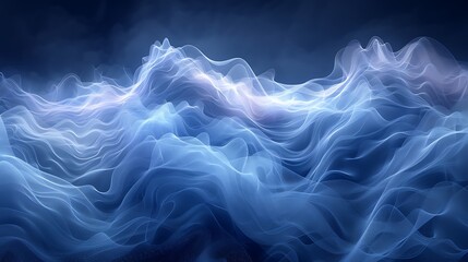 Wall Mural - Abstract Simple Blue Wave.
