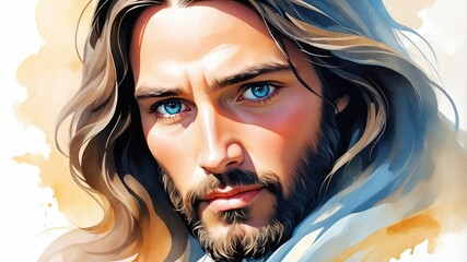 watercolour jesus christ