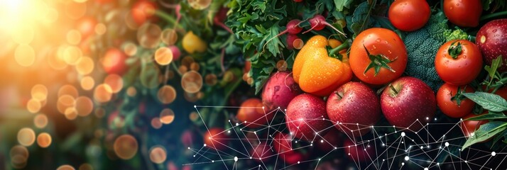 Fresh Produce With Abstract Network Pattern