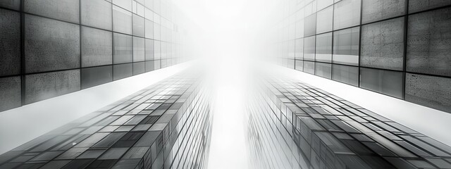 Wall Mural - skyscrapers in foreground, white sky in background