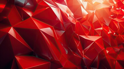 Sticker - 3d abstract red geometric shape digital backgrounds illustration