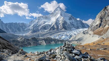 Wall Mural -  A secluded spot in a mountainous region where a small, clear stream flows past moss-covered rocks