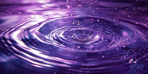 Sticker - Purple Water Droplet Splash with Ripples