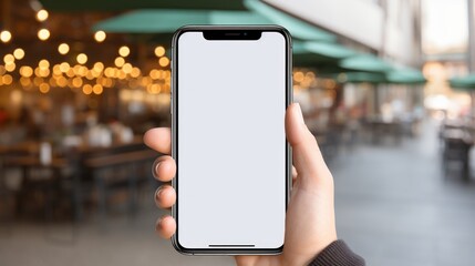 Poster - hand holding an iphone, mockup, 