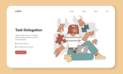 Poster - Task Delegation concept. Vector illustration