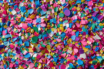 Wall Mural - Colorful confetti background texture. Many colorful confetti for party