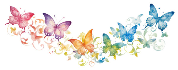 Poster - PNG Butterflies graphics pattern white background.