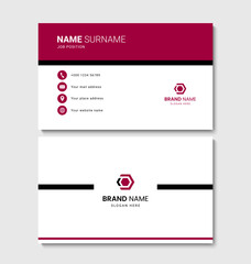 Fototapete - Modern business card layout design with red accents. Vector illustration
