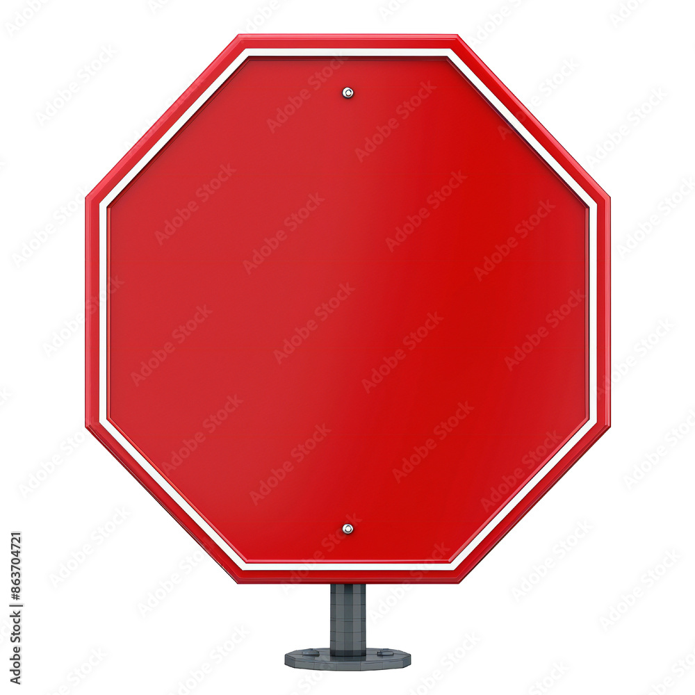 Blank stop sign on a transparent background Generative Ai Stock ...