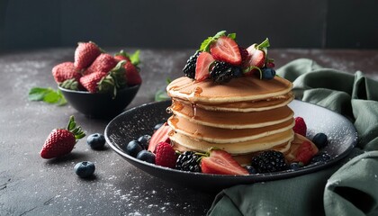 Poster - Pancakes with fresh fruit 08.jpg, Pancakes with fresh fruit 