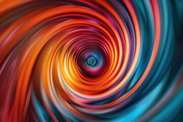 Poster - Mesmerizing spiral vortex of vibrant swirling colors that create a captivating hypnotic digital art effect  Abstract psychedelic and kaleidoscopic visual pattern with a sense of movement energy